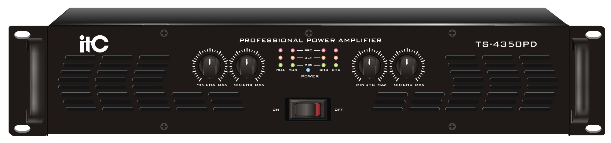 Усилитель ITC TS-4200PD 4-канальный усилитель 4х120W / 8 Ом, 4х200W / 4 Ом